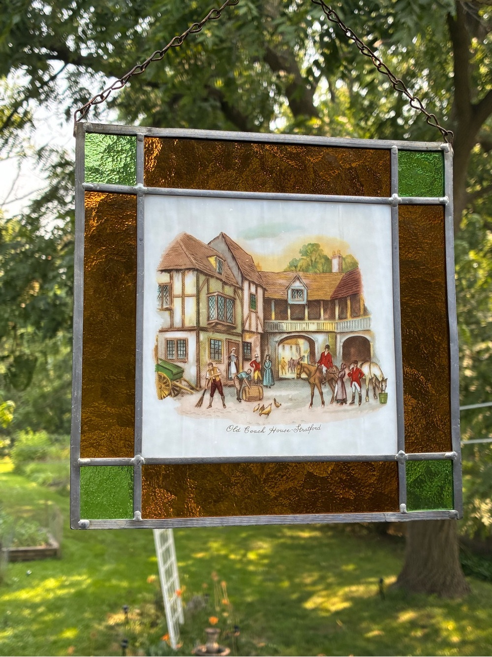 Vintage Leaded Stained Glass featuring “Old Coach House Stratford”